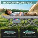 ZENPETIO Camping Cot for Adults - Heavy-Duty Cot Bed with Mattress, Portable Sleeping Cots for Outdoor Indoor, 1200D Oxford Folding Cots for Home Travel, Max Load 500LBS, Fits People up to 6'3", Gray