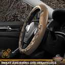 Mossy Oak Camo Steering Wheel Cover, Durable Grip Car Steering Cover, Universal Fit 14.5"15.5" - Made with Premium Beige PVC Leather and Cotton Fabric, Anti-Slip - Official Licensed Product