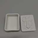 Autom White Porcelain Cross Rosary Jewelry Box (Rectangle)