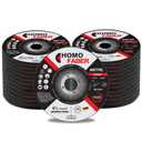 4-1/2 Thick Grinding Wheels, 25 Pack-HOMO FABER General Purpose Metal & Stainless Steel. Depressed Center Metal Grinding Disc for Angle Grinders, 4.5 X 1/4 X 7/8 (115 * 6.0 * 22.2 mm)
