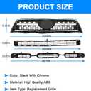 Front Upper Lower Bumper Grille For 2009-2012 Toyota RAV4 Base Sport