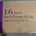 King Size Bed Frame 16 inch High 3500 lbs Heavy Duty Metal Platform Mattress Foundation with Steel Slat Support/No Box Spring Needed/Noise Free/Non-Slip/Easy Assembly