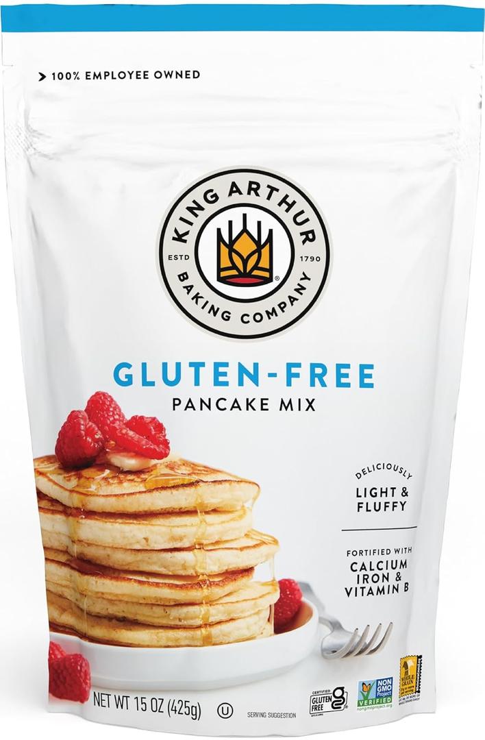 King Arthur Gluten-Free Pancake Mix, Certified Gluten-Free, Non-GMO Project Verified, Certified Kosher, 15 Oz Exp:03/25/27