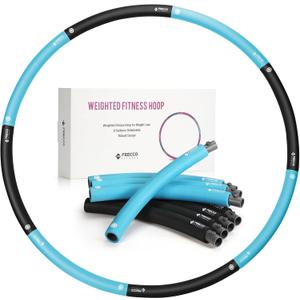 FEECCO Weighted Fitness Hoop, 8 Detachable Sections for Weight Loss