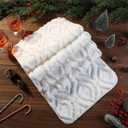 Christmas Table Runner White Faux Fur Table Runner 13 x 72 Inch with Crossed Textured Pattern Farmhouse Boho Soft Plush Tabletop Decor for Home Banquet Dining Winter Xmas Holiday Party Favor