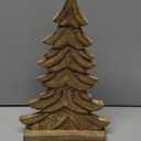 Wood Tree Figure with Gold Detail