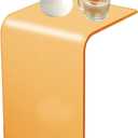 Acrylic End Table, C-Shape Acrylic Side Table Small Simple Clear Side Table Modern Coffee Tables for Living Room, Bedroom | 25.6" L X 11.8" W X 11.8" H (Orange)