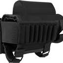 AIRSSON Tactical Rifle Cheek Rest Holder with 2 Molle Pouch for 8 Grid Shells and 2 Different Heights Cheek Pad .22 .223 Cal .308 30-06 .300 .303 & 7.62mm (Black)