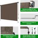 HENG FENG Outdoor Roller Shade 7' W x 8' H, 95% UV Block Cordless with Splicing Design Exterior Patio Shades with Wand for Porch & Gazebo, UV Block & Weather Resistant Mocha