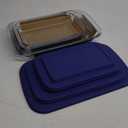 6-Piece Deep Glass Baking Dish Set with Plastic lids,Rectangular Glass Bakeware Set with Lids, Baking Pans for Lasagna, Leftovers, Cooking, Kitchen, Freezer-to-Oven and Dishwasher, Blue