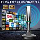 TV Antenna for Smart TV Indoor, 2026 HD Antenna with Strong Magnetic Base, 360&Long Range Reception TVs Antenna for Local Channels, Easy Setup Antennas for TVs Without Cable (Black+Green)