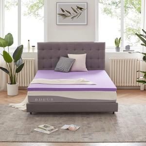 SINWEEK 2 Inch Gel Memory Foam Mattress Topper Ventilated Soft Pressure Relieve Mattress Pad, Breathable Bed Topper, CertiPUR-US Certified, King Size