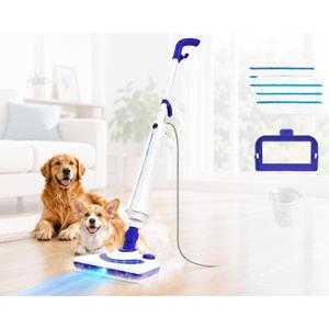 Steam Mops for Floor Cleaning, 1300W Floor Steamer with Detergent Chamber, 25S Heat Up, Lightweight Steamer for Cleaning with 2 Washable Pads, Safe for Tiles, Upholstery, Carpet, Hardwood