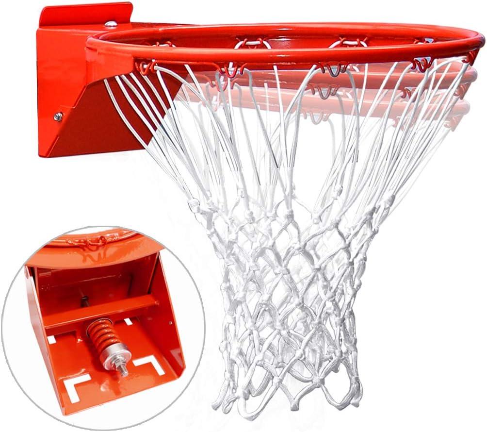 Professional 180 Heavy Duty Breakaway Basketball Rim18 inch Flex Rim Goal Replacement Fits 5"x5", 5"x4", 4"x3"5"x3" Hole Pattern Backboard