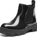 DREAM PAIRS Girls Chelsea Boots Side Zipper Lug Sole Ankle Booties Toddler/Little Kid/Big Kid (All Black) 5