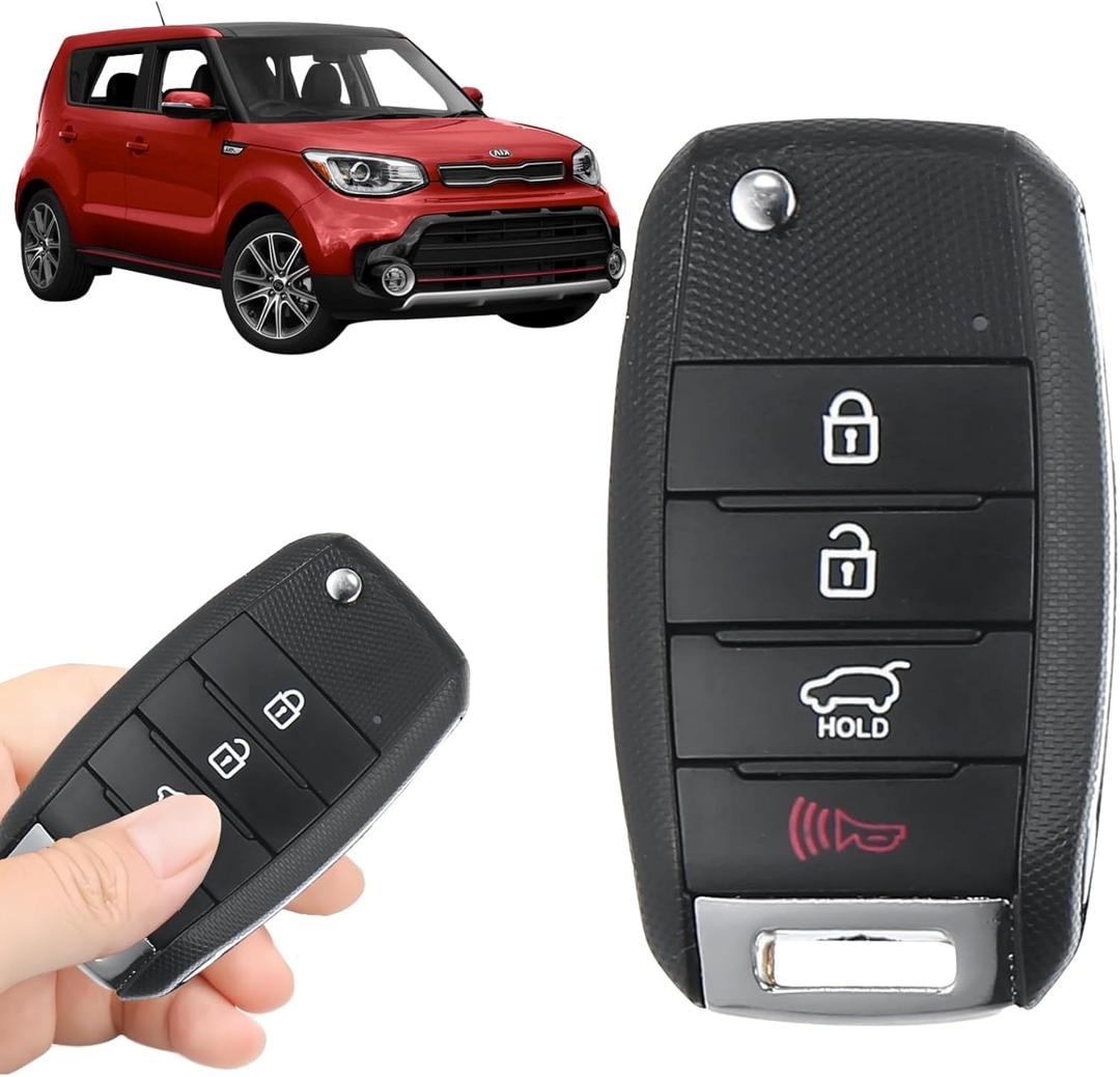 Replacement Keyless Entry Remote Car Key Fob for Kia Soul 2014 2015 2016 2017 2018 2019, 4-Button, FCC ID OSLOKA-875T, OE 95430-B2100 (PSD), 433MHz 60 Chip, Smart Proximity Fob
