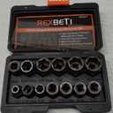 REXBETI Impact Bolt & Nut Remover Set, 13+1 Pieces Bolt Extractor Tool Set with Solid Storage Case