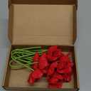 10PCS Red Artificial Poppy Flowers Fake PU Floral Stems Real Touch Silk Like Wedding Memorial Day Decor Bouquet Centerpieces Home Arrangements