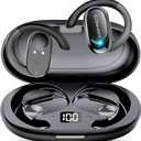 Open Ear Bluetooth 5.4 Earbuds with Earhooks, 58 Hours Earphones, IP7 Waterproof, Black