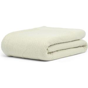 100% Cotton Herringbone Weave Blankets, 108" X 90" King, Throw Blanket for Bed, All Season Cotton Blanket, Cozy Blanket,Throws & Bed Blanket, Throw Blanket for Couch, Modern Home Decor -Sage