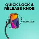 CHARGEWORX 10" Neck Universal Cup Holder Car Mount, Cup Holder Phone Mount, Phone Cup Holder for Car, Cell Phone Cup Holder, 360 Rotation Cup Holder Phone Mount for Car, Fits 2.5"-3.75" Cupholders