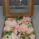 Serwalin Artificial Flowers Pink Wedding Flowers Silk Flowers with Stems Fake Cake Flowers for Wedding Bouquets Centerpieces Spring Decor Baby Shower Decoration (1 Box)