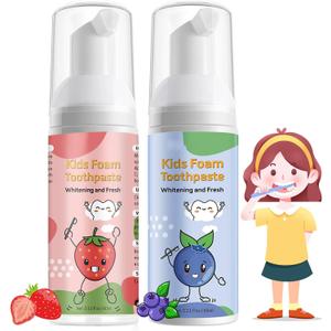 Foam Toothpaste Kids, Kids Mouthwash with Fruit Flavor - Toddler Toothpaste Age for Children,360Care Natural Anti-Cavity Formulas with Fluoride for Electric & U-Shape Toothbrushes