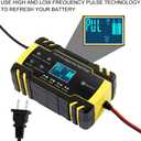 Automatic Smart Battery Charger Car 12V/24V | Pulse Repair Charger with LCD Display | Intelligent Mode Overvoltage Protection Temperature Monitoring for Car, Truck, Motorcycle, Boat, SUV, ATV