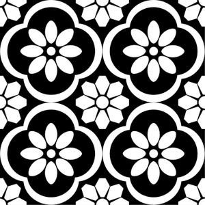 Peel and Stick Floor Tile 30-Pcs Cover 30 Sq.Ft, Vinyl Flooring Tiles 12 x 12 Matte Self Adhesive Flooring Stickers Waterproof Removable for Renter, Bathroom Living Room, Black Flower (Black & White Blossom)