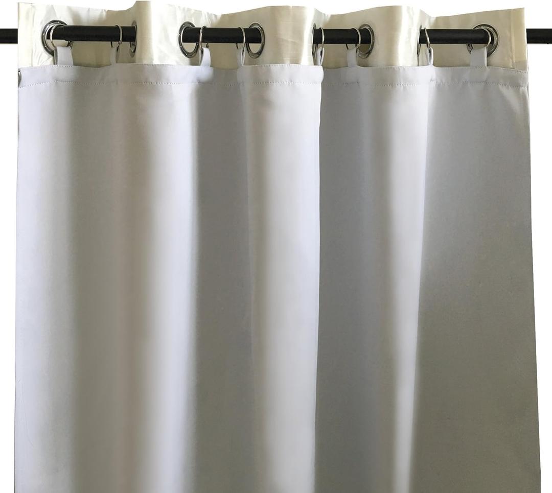 DriftAway Thermal Insulated Blackout Curtain Liner 2 Panels Each Liner Size 50 Inch by 80 Inch Rings Included (Off White)