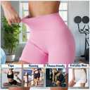 WXUP HOPS Women Athletic Shorts-High Waisted Butt Lifting Workout Pants-Seamless Scrunch Biker Shorts for Gym,Yoga,and Running(Pink S) (Pink, S)