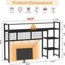 Snughome Desk Shelf, 44.9" Desktop Organizer Shelf, Desk Hutch for Computer Monitor, 4 Tier Desk Display Rack with Pegboard Hooks Set, Wood Desktop Bookshelf for Home Office Dorm