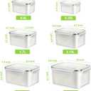 TBMAXS 6 Pack Fruit Storage Containers for Fridge, Produce Saver Vegetable Container with Drain Colanders - Refrigerator Organizer for Lettuce Keepers Berry Container