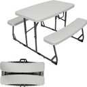 Stansport Compact Portable Kids Picnic Table Foldable Space-Saving Design with Locking Legs Lightweight Childrens Picnic Set for Travel, Parks, Campsite Durable Steel Frame & Easy Clean Surface
