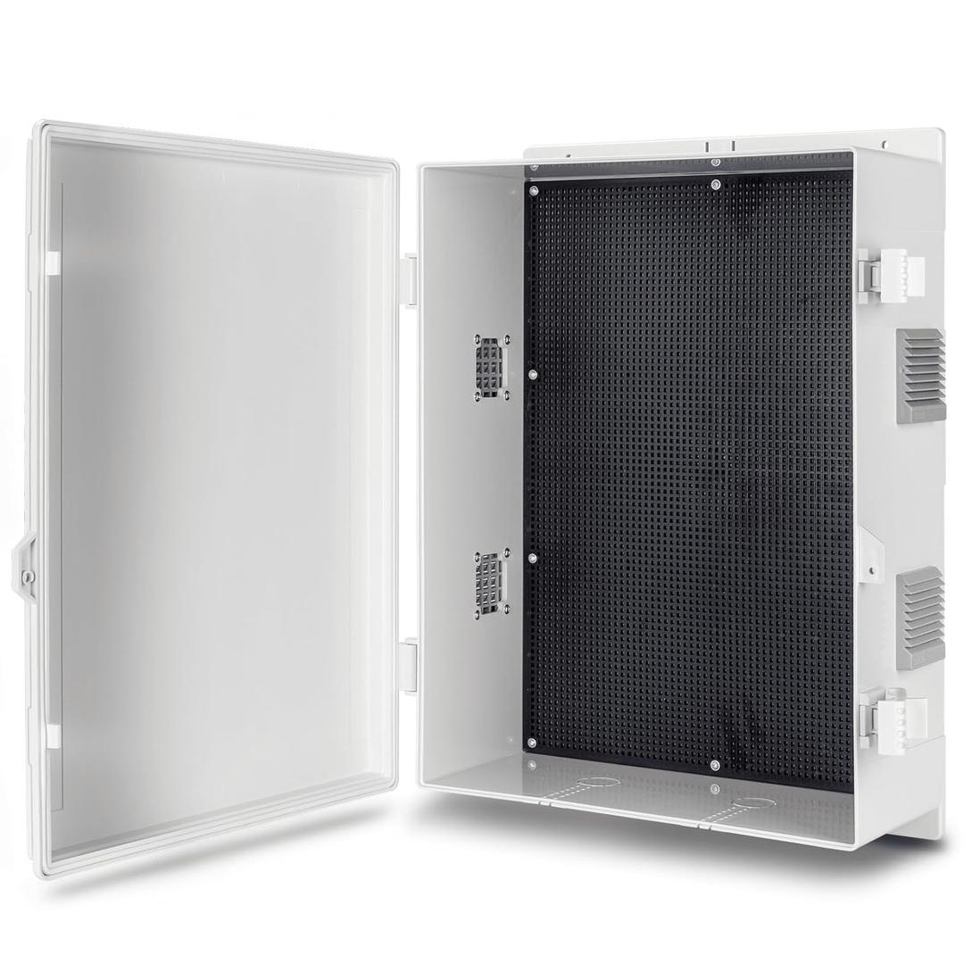 Namunanee Outdoor Electrical Junction Box, ABS Water Resistant Enclosure with Internal Mounting Panel & Hinged Cover (18.1" H* 12.6" L* 6.3" W)