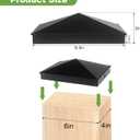 4x6 Aluminum Post Caps, Pyramid Wood Post Cap Waterproof Fence Posts Cover Deck Corridors Mailbox 2 Pack
