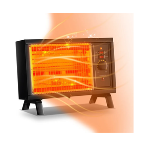 JASUN Portable Space Heater Electric Radiant Heater Fast Heating with Adjustable Thermostat, Portable Indoor Heater with Handle Quiet Energy-Saving 1250W/1500W for Office Home Garage Bedroom Black