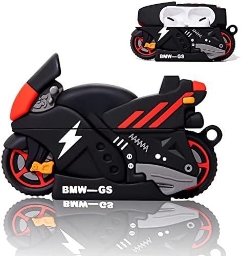 Yatchen Unique Case for AirPods 3 Case,Cute 3D Cartoon 3D Cartoon Motociclo AirPods 3rd Generation Cover Kawaii Cool Soft Silicone Protector with Keychain Shockproof Charging Case for AirPods 3 Motociclo Red