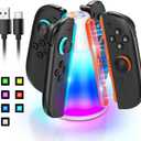 Controller Charger Dock for Nintendo Switch 2 2025 for Joycon 2, 4-in-1 Magnetic Dual Direction Fast Charging Stand Station with 10 RGB Light Modes for Switch 2 Accessories