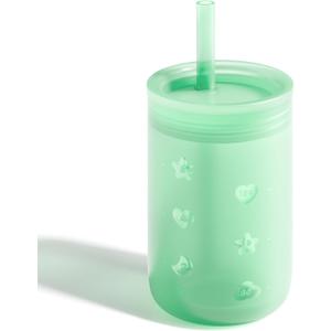 Sippy Cup for 6/6+ Month Old, Silicone Training Cup with Straw Lid, 7 oz Baby Cups 6-12 Months, for Infant and Toddlers (Lemon)