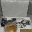 Touch Control Table Lamp with 2 USB Charging Ports, 3-Way Dimmable Bedside Nightstand Lamps, Amber Glass Shade Vintage Rural Leaf Lamp for Living Room, Bedroom, Dresser, LED Bulb Included (Bronze)