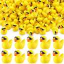 Qunclay 200 Pcs Mini Resin Ducks Pack Yellow Tiny Duck with Sunglasses Small Duck to Hide Miniature Ducks for Cruise Ship Prank DIY Ornaments Charms Garden Landscape