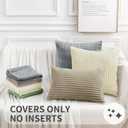 Simmore Decorative Christmas Throw Pillow Covers 22x22 Set of 2, Soft Natural Plush Flannel Double-Sided Fluffy Couch Pillow Covers for Sofa Living Room, Beige