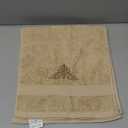 2 Pcs Damascus Hand Towels Brown Farmhouse Bathroom Decor 14x29 Inch Embroidered 100% Cotton Soft Absorbent Spring Summer Decorative Hand Towels for Bathroom Kitchen