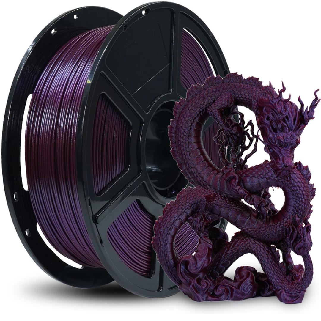 FLASHFORGE 3D Printer Filament, Chameleon PLA Color Shift Filament 1.75mm, Changes Color with Light and Angles, 1KG Spool (2.2lbs), Dimensional Accuracy +/- 0.02mm (Marsala)