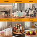 12 inch Wooden Lazy Susan Turntable for Cabinet, Acacia Lazy Susan Organizer for Table Top, Cabinet Fridge, Countertop, Pantry