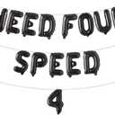 Need Four Speed 4 Birthday Decoration Need Four Speed Balloons Backdrop Racing Car 4th Birthday Decoration Boys Race Car Themed 4th Birthday Party Supplies (NEED FOUR SPEED 4 Black)