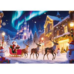 Christmas Jigsaw Puzzles for Adults 1000 Pieces - Santa Claus Under Aurora Borealis - 27 x 20 in - Xmas Winter Holiday Puzzle for Adults - Challenging Family Puzzle Perfect for Game Nights
