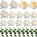 Flower Cake Toppers Boho Cake Toppers Artificial White Rose Eucalyptus Cake Decorations for Girl Women Birthday Baby Shower Wedding Valentine's Day Celebration Boho Party Supplies (Style 7)