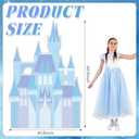 5ft Winter Wonderland Princess Castle Cardboard Large Decor Wonderland Snow Castle Cutout Stand for Princess Girl Snowflake Birthday Party Winter Decor Party Decorations